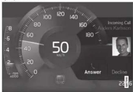 Incoming Call Anders Karlsson 50 km/h Answer Decline 22:35