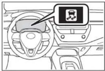 Diagram of a car interior showing steering wheel, dashboard, and car seat with a warning sign pointing to the dashboard.