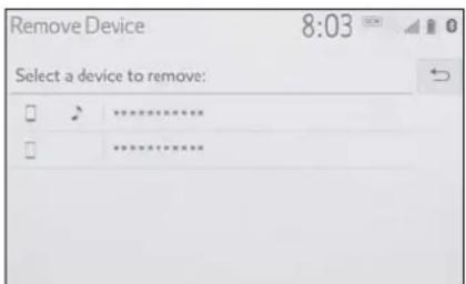 Remove Device 8:03 Select a device to remove: ****** **********