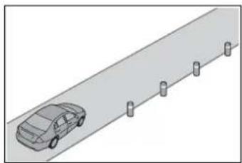 Side view of a sedan driving on a paved road with lane markings (no text or symbols)