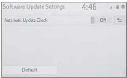 Software Update Settings 4:46 Automatic Update Check Off Default