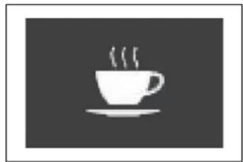 Simple icon of a steaming coffee cup on a saucer, no text or symbols present.