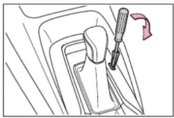 Diagram of a car gear shift lever inside a vehicle (no text or symbols)