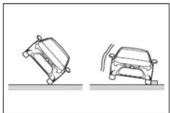 Two cartoon-style car illustrations showing front and side views on a surface (no text or symbols)