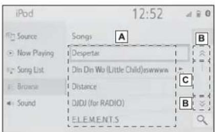 iPod 12:52 Source Songs A B Now Playing Despertar C Song List Din Din Wo (Little Child)eswww Browse Distance C Sound DJIDU (for RADIO) ELE.M.E.N.T.S B
