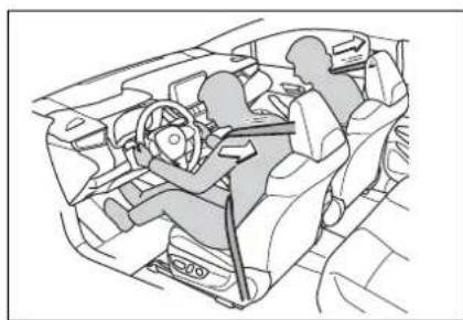 Interior view of a car showing driver and passenger (no text or symbols visible)