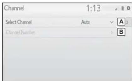 Channel 1:13 Select Channel Auto A Channel Number B