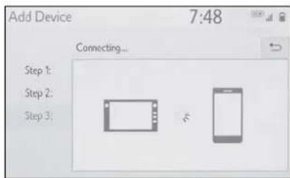 Add Device 7:48 Connecting... Step 1: Step 2: Step 3: