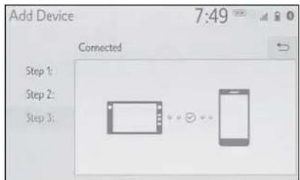 Add Device 7:49 Connected Step 1: Step 2: Step 3: