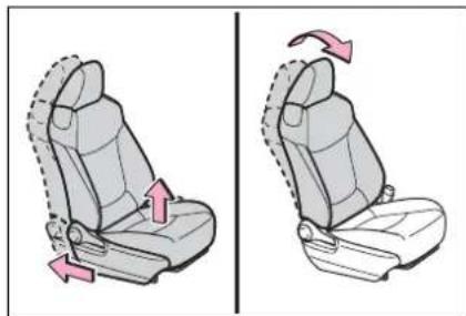 Illustration of a car seat with directional arrows indicating movement (no text or symbols)