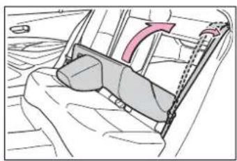 Diagram of a mechanical device with a handle and lever mechanism, no visible text or symbols