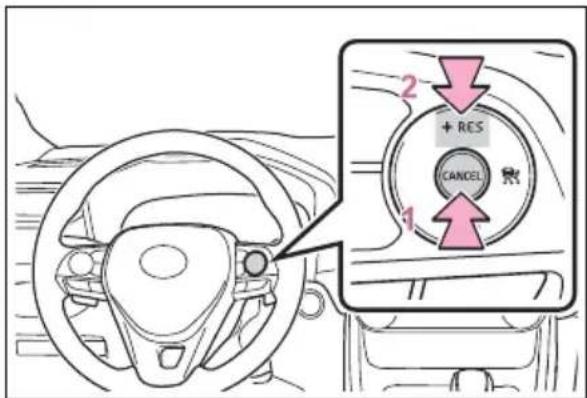 TOYOTA RAV4 Hybrid (2021) - Vehicle-to-vehicle distance settings (vehicle-to-vehicle distance control mode) - 2