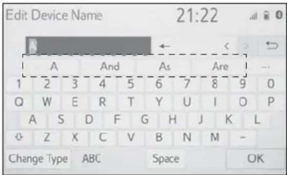 TOYOTA RAV4 Hybrid (2021) - Displaying predictive text candidates - 1