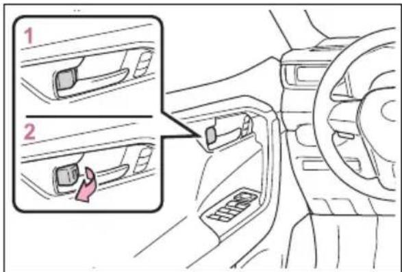 TOYOTA RAV4 Hybrid (2021) - Unlocking and locking the doors from the inside - 2