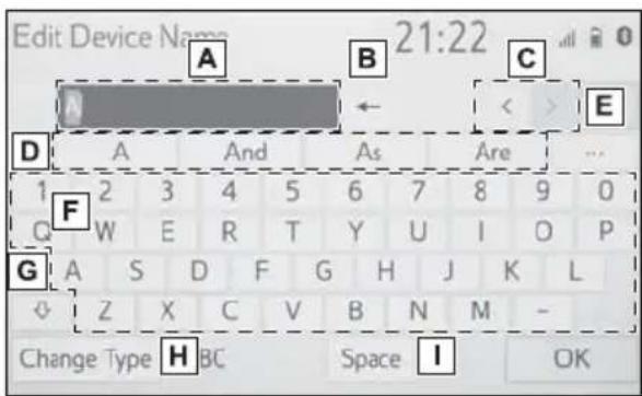 TOYOTA RAV4 Hybrid (2021) - Entering letters and numbers - 1