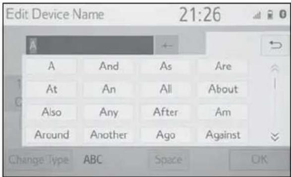 TOYOTA RAV4 Hybrid (2021) - Displaying predictive text candidates - 2
