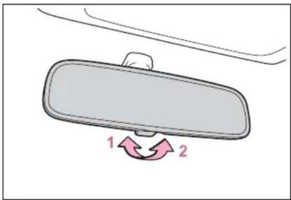 TOYOTA RAV4 Hybrid (2021) - Anti-glare function (vehicles with manual anti-glare inside rear view mirror) - 1