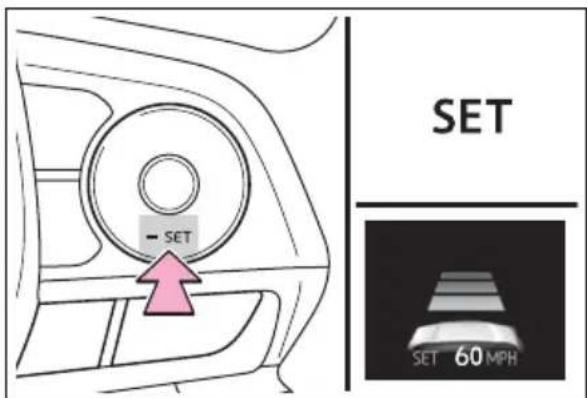 TOYOTA RAV4 Hybrid (2021) - Setting the vehicle speed (vehicle-to-vehicle distance control mode) - 2