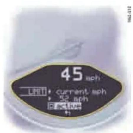 45 mph LIMIT • current mph • 52 mph • ACTIVE