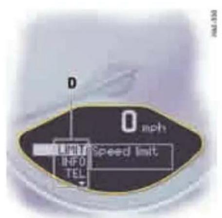 D 0 mph LIMI INFO TEL Speed limit