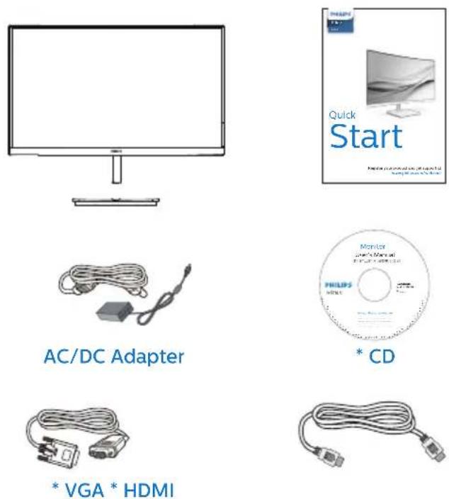 PHILIPS E Line 241E1SC - Emballagens indhold - 1