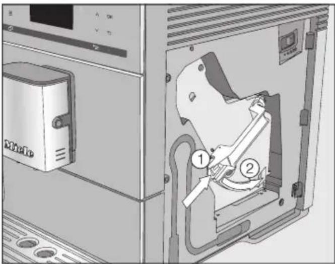 MIELE Silence CM 5410 - Rengøringstabletten kommes i bryggeenheden - 2