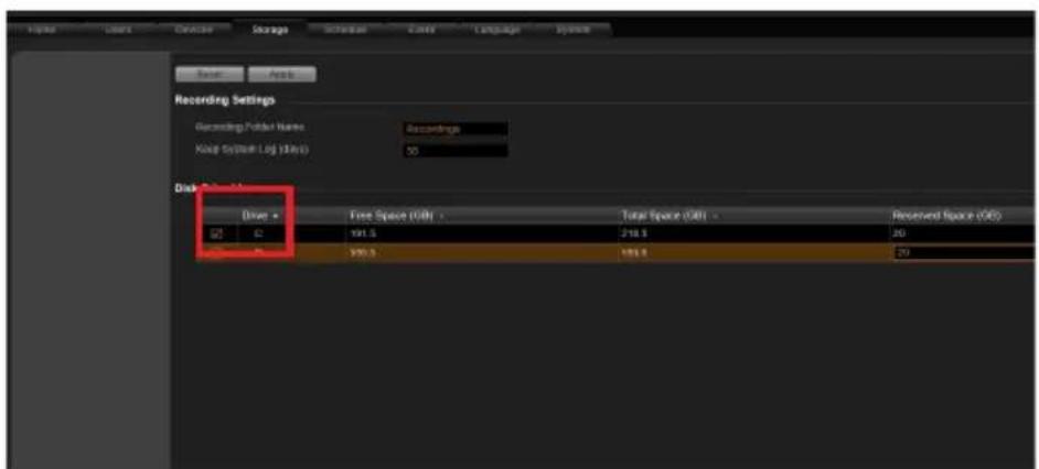 Recording Settings Recording Folder Names Recordings Xbox System Log (MB/s) 30 Disk Drive + Free Space (GB) Total Space (GB) Reserved Space (KB) 191.5 218.5 20 976.5 199.5 20