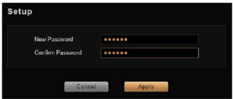 Setup Now Password Confirm Password Cancel Apply