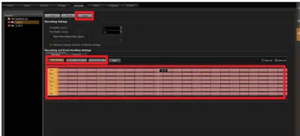 Audio File Edit View Insert Tools Schedule Audio Language Options Show Book Save Recording Settings Track (width) 100 Track (width) 100 Audio Recording (Tide) (A/B) Recorded and Event Handling Settings Track Mode Select Mode Record Mode 12.25 Play Play Play Play Play Play