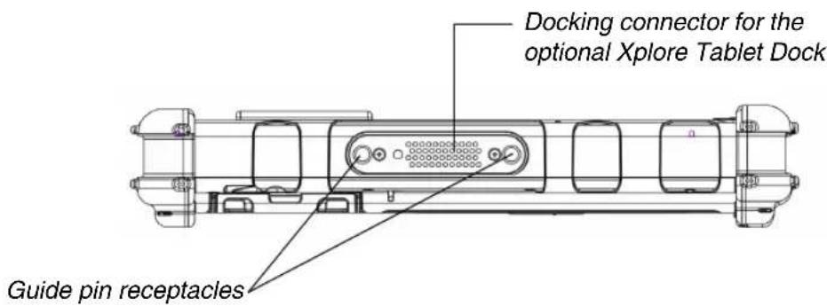 Docking connector for the optional Xplore Tablet Dock Guide pin receptacles