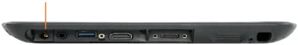 Back view of a black electronic device showing internal components like USB, GND, and ports (no text or symbols visible)
