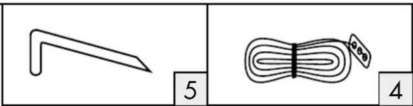 Diagram showing a tool and a coiled spring with labeled parts 5 and 4