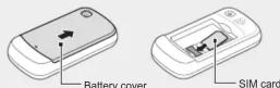 SAMSUNG GT-M2520 - Install the SIM card and battery - 1