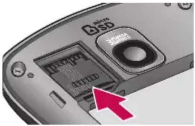 LG Optimus One - Isætning af hukommelseskortet - 2