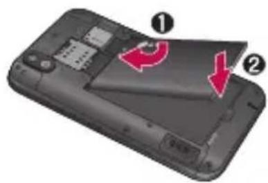 LG Optimus Black - Sätta i SIM-kortet och batteriet - 3