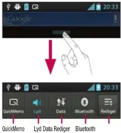 Google 20:33 QuickMemo Lyd Data Rediger Bluetooth Rediger 20:33 QuickMemo Lyd Data Rediger Bluetooth