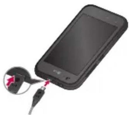 LG Optimus Black - Opladning af telefonen - 1