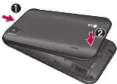 LG Optimus Black - Installation af SIM-kortet og batteriet - 3