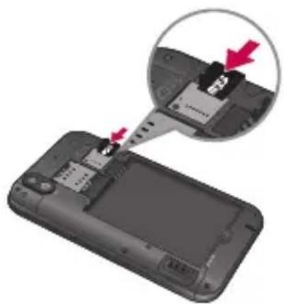 LG Optimus Black - Sådan isættes et hukommelseskort: - 2