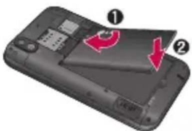 LG Optimus Black - Installation af SIM-kortet og batteriet - 2