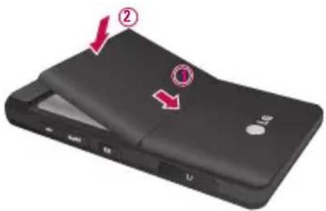 LG KE820 - Sæt batterilåget på igen. - 1