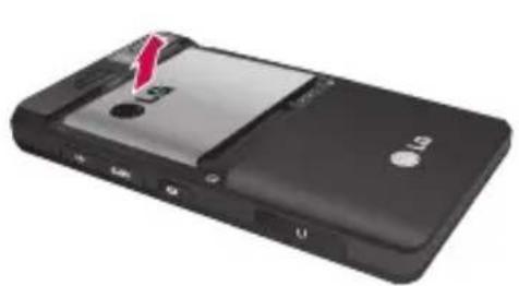 LG KE820 - Fjern batterilåget. - 1