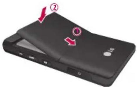 LG KE820 - Sätt tillbaka batterihöljet - 1