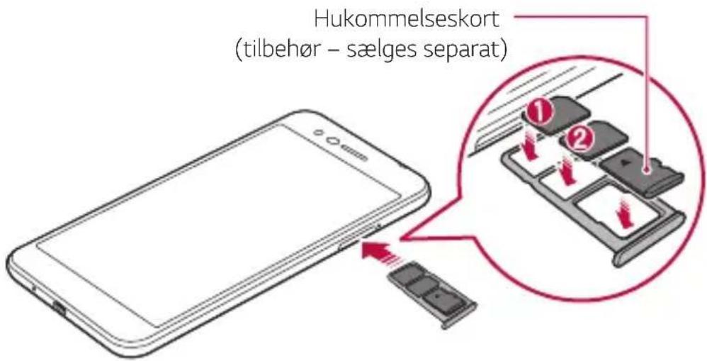 LG K11 - Installering af SIM-kort og hukommelseskort - 2