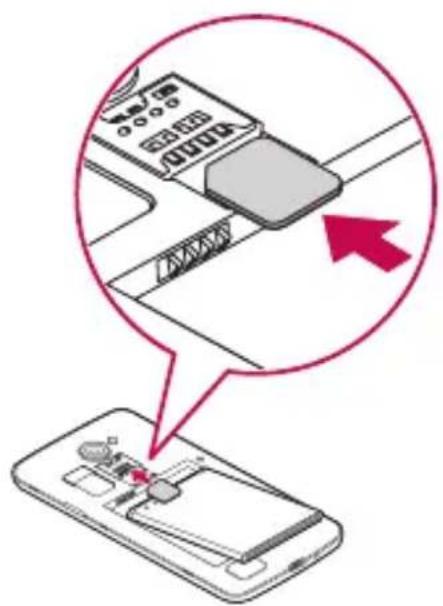 LG Bello II - Sätta i SIM-kortet och batteriet - 2