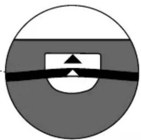 Abstract geometric diagram with concentric circles and a central rectangle, no text or symbols present
