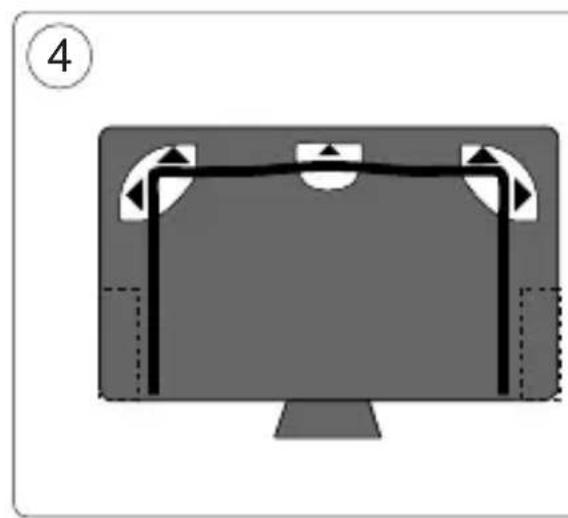 Diagram of a computer monitor with ventilation ducts and a numbered label (4), no text or symbols present.