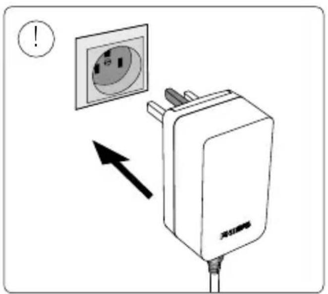 Diagram showing a power outlet with an arrow pointing to it, indicating disassembly or disassembly of the socket.