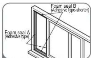 Foam seal A (Adhesive type) Foam seal B (Adhesive type-shorter)
