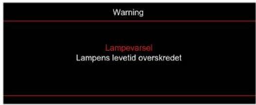 Warning Lampevarsel Lampens levetid overskredet